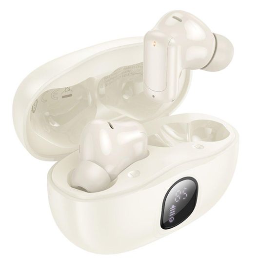 Беспроводные наушники BOROFONE FQ4 Lighten true wireless ANC+ENC noise reduction BT headset Milky white