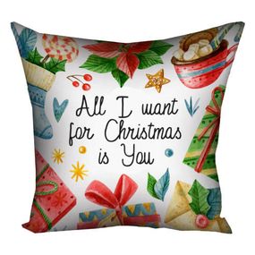 Подушка габардинова з принтом All I want for Christmas is You 40x40 (4P_22NG058)