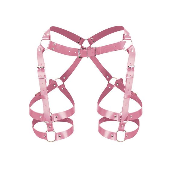 Гартеры Art of Sex - Claire, натуральная кожа, размер L-2XL, цвет розовый sexstyle | Зображення 2