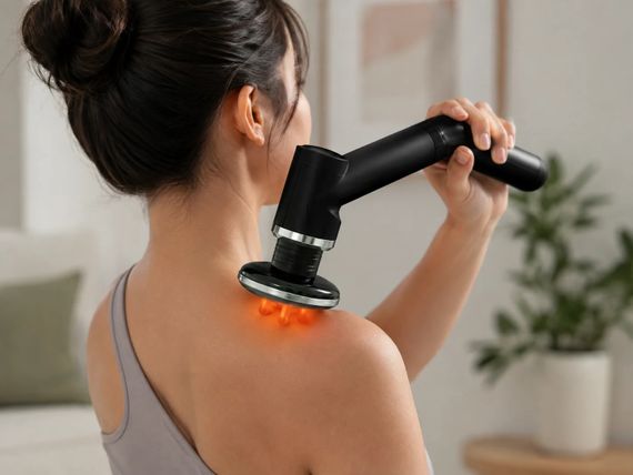 Перкуссионный массажер MASSAGE GUN TV-SH-11 • Массажный пистолет для мышц тела, спины, рук и ног для домашнего массажа | Зображення 1