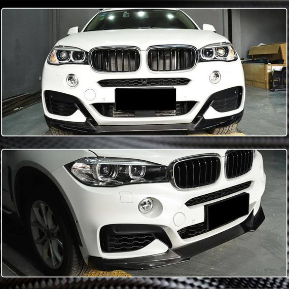 Накладка на передній бампер Карбон (M-Sport) для BMW X6 F-16 2014-2019 рр | Зображення 2