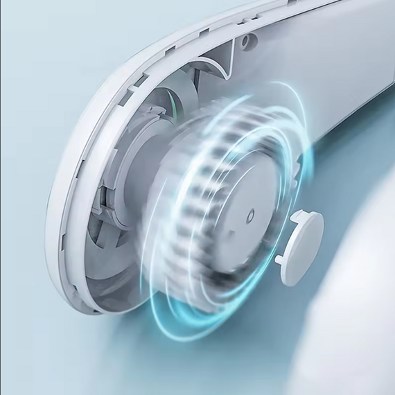 Портативный безлопастной мини-вентилятор на шею MM04 Аккумуляторный вентилятор 5 режимов охлаждения Белый | Зображення 4