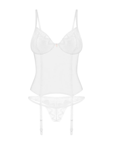 Корсет Obsessive Alissium corset & thong, XL/2XL, гнучкі кісточки, відкрита спина, стрінги в комплек Sex Aura | Зображення 5