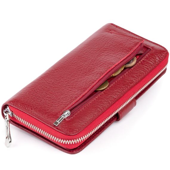Вертикальный вместительный кошелек из кожи женский ST Leather 19307 Бордовый | Зображення 1
