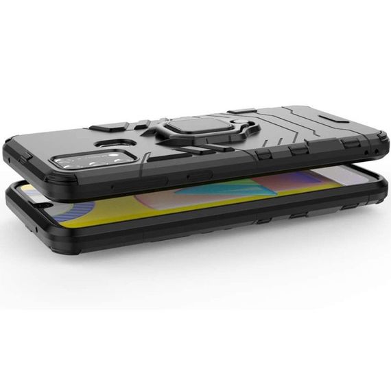 Ударостійкий чохол Transformer Ring for Magnet для Samsung Galaxy M30s / M21 Black | Зображення 3
