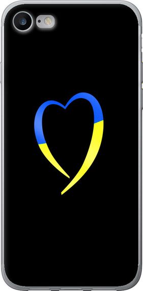 Чехол на iPhone 7 Жёлто-голубое сердце "885u-336-17620"