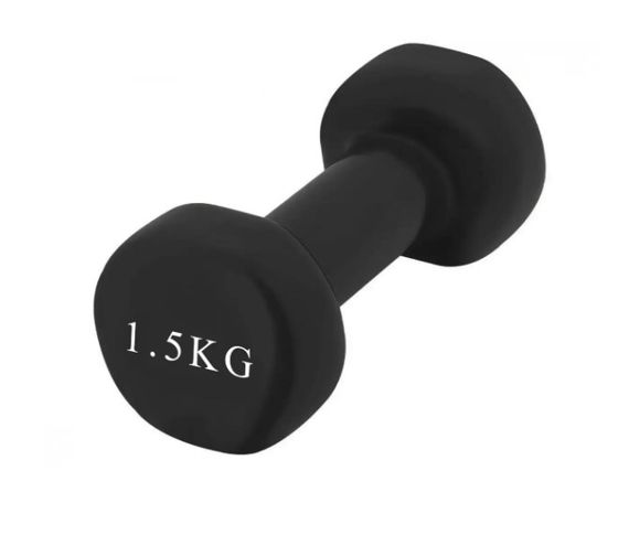 Гантелі вінілові PowerPlay 2 * 1,5 кг PP_4121 Чорні 2 шт + Гумка для фітнесу 7,5кг (PP_4121_2*1,5kg) | Зображення 3