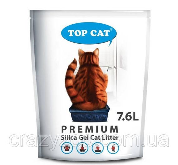 Наповнювач для котячого туалету Top Cat Premium силікагелевий 7.6 л 480118 | Зображення 1