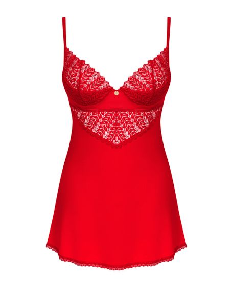 Сорочка Obsessive Ingridia chemise Красная XL/2XL | Зображення 2