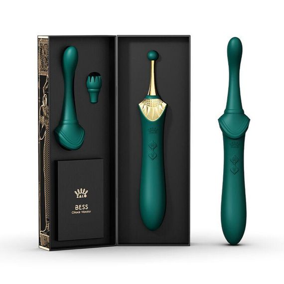 Вагінально-кліторальний вібратор Zalo — Bess Turquoise Green, багатофункціональний із насадками sexstyle | Зображення 7