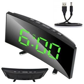 Настольные зеркальные часы с будильником и термометром, DT-6507 / Электронные LED часы с подсветкой