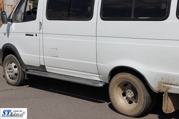 Боковые пороги KB001 (нерж) 42 мм для Газель, соболь | Зображення 4