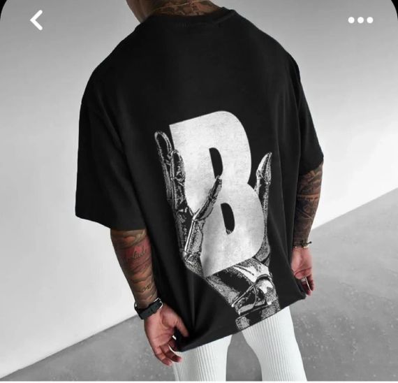 Футболка мужская с принтом повседневная L Черная