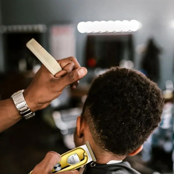 Бездротова машинка для стрижки волосся Sokany SK-LF-16003 4 насадки золотистий | Зображення 2