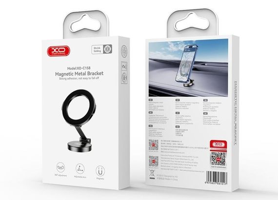 Автотримач XO C158 Universal Magnetic 360 rotating Phone Holder Black | Зображення 3