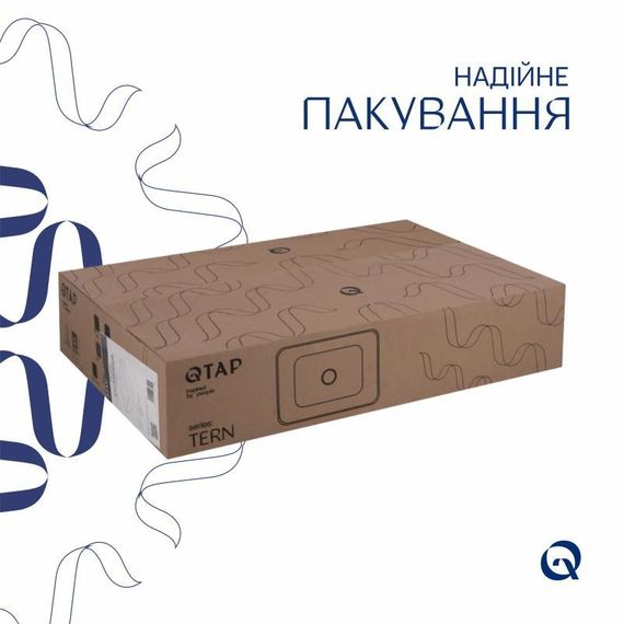 Комплект Qtap Tern: Раковина накладна прямокутна 600x400x110 мм WHITE + Донний клапан PU02 | Зображення 4