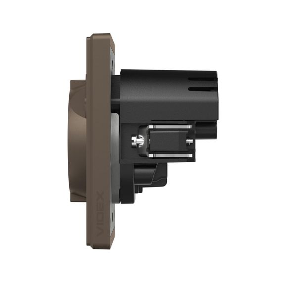 Розетка одинарна із заземленням USB-A+C 20W мокко VIDEX NOTA (VF-NT-SK1GUC-BR) | Зображення 2