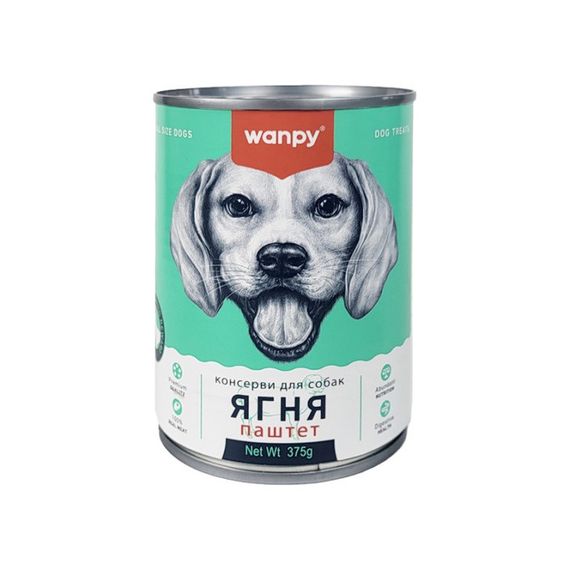 Вологий корм для собак з ягнятком Wanpy Lamb 375 гр