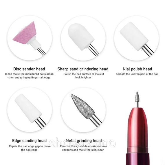 Фрезер для маникюра и педикюра Flawless Salon Nails красный • Портативная машинка для ногтей с насадками для домашнего ухода | Зображення 2