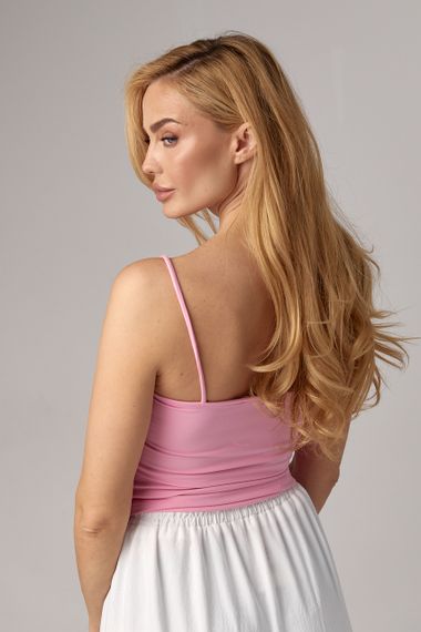 Женская базовая майка на бретелях - розовый цвет, XS (есть размеры) | Зображення 1