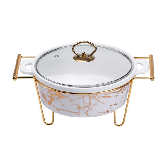 Мармит круглый 1,5 л фарфоровый с подогревом 31*24*18 см HP1038 | Зображення 5