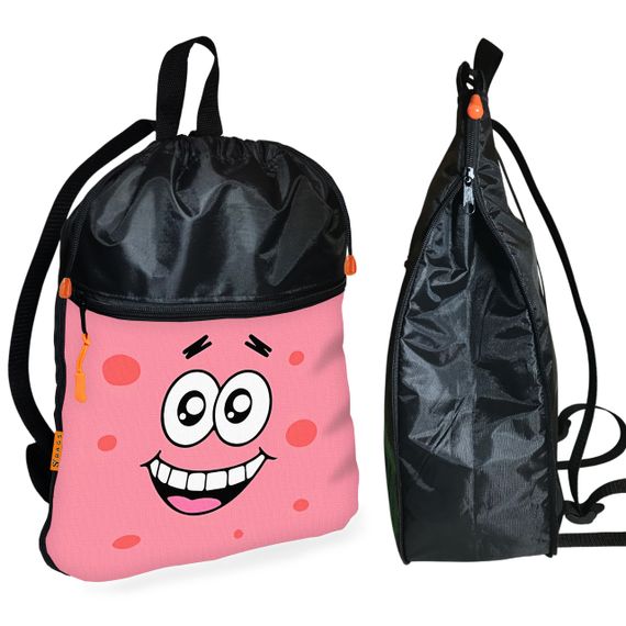 Рюкзак-мішок для взуття, спортивної форми Губка Боб дитяча сумка для змінки з розширювачем (01233)