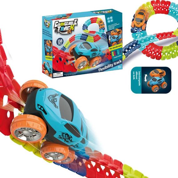 Інтерактивний трек з інерційною машинкою SHT 288 Changeable Trak (138pcs/1CAR) Colorful | Зображення 1