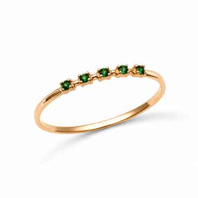 Кольцо из красного золота  с изумрудами К-0736 22