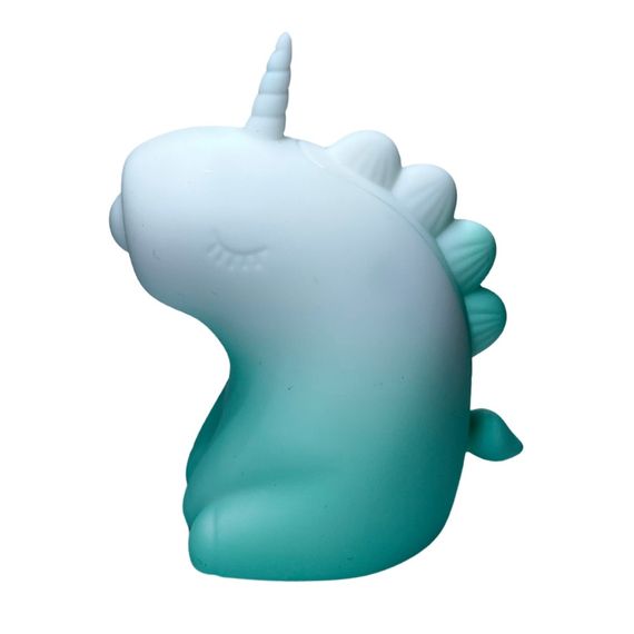 Стимулятор клітора з пульсацією UNIVIBE Єдиноріг, 5 режимів, градієнт біло-зелений sexstyle | Зображення 1