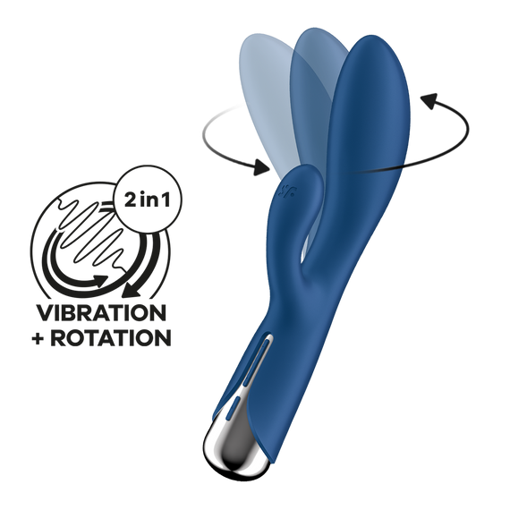 Вібратор-кролик з ротацією Spinning Rabbit 1 синій Satisfyer (Німеччина) Sex Aura