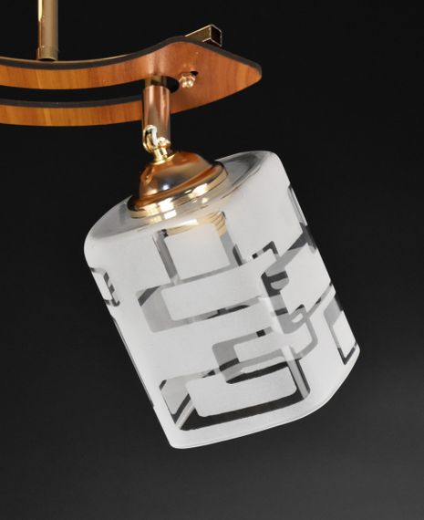 Люстра стельова на 2 лампочки 25302 Золото 28х12х50 см. | Зображення 2