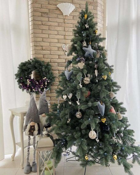 Новорічна штучна лита ялинка Premium 180 см блакитна | Зображення 1