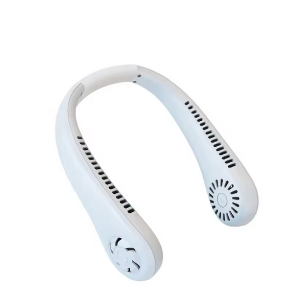 Портативный безлопастной мини-вентилятор на шею MM04 Аккумуляторный вентилятор 5 режимов охлаждения Белый | Зображення 2