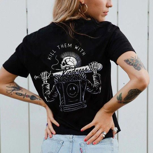 Футболка жіноча з принтом повсякденна XL Чорний