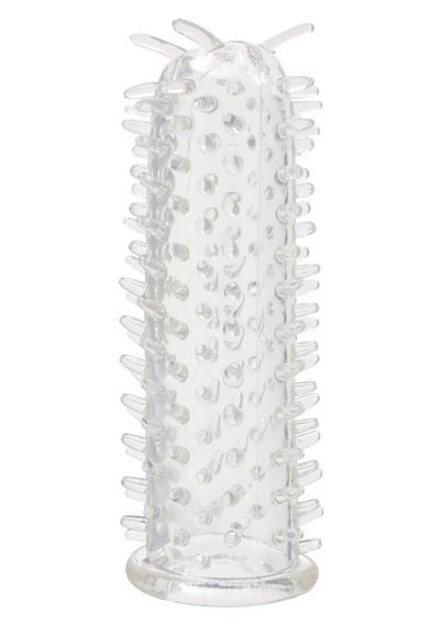 Еластична насадка на пеніс із шипиками ToyJoy Seduction Sleeve, прозора, 11 × 2 см Sex Aura | Зображення 1