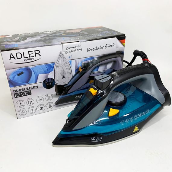 Електрична праска для прасування ADLER AD 5032 3000Вт, Якісна електрична парова праска JM-60 | Зображення 1