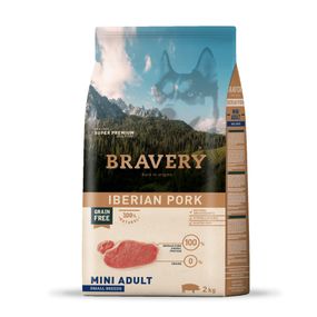 Корм Bravery Mini Adult Iberian Pork сухий зі свининою для дорослих собак малих порід 2 кг
