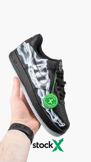 Кросівки чоловічі N-ike Air Force 1 Skeleton Black | Зображення 9