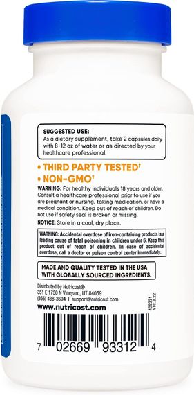 Мультивітаміни з пробіотиками, ензимами та антиоксидантами Nutricost Multivitamin 120 Capsules | Зображення 2