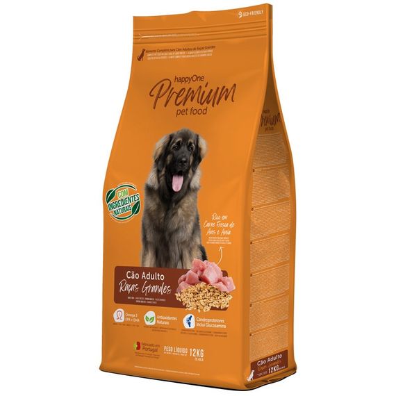 Сухий корм зі свіжим м'ясом для собак великих порід Happy One Premium Dog Large Breeds Fresh Meat, 12 кг