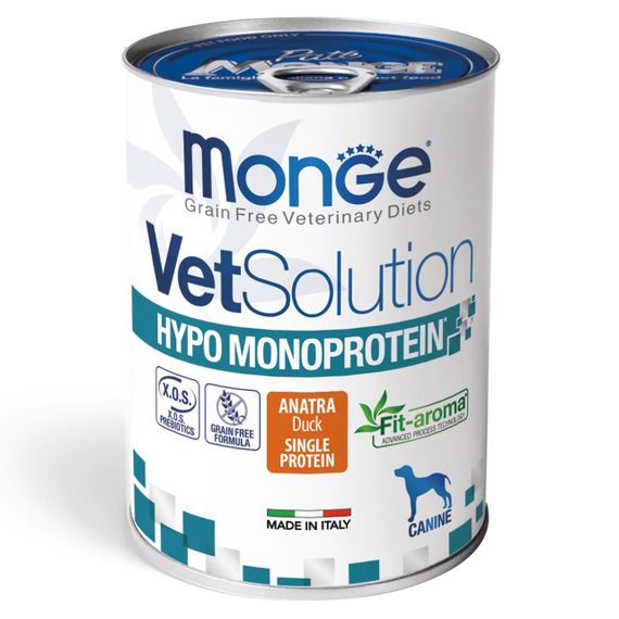Корм Monge VetSolution Wet Hypo Canine Anatra влажный гипоаллергенный для взрослых собак 400 гр