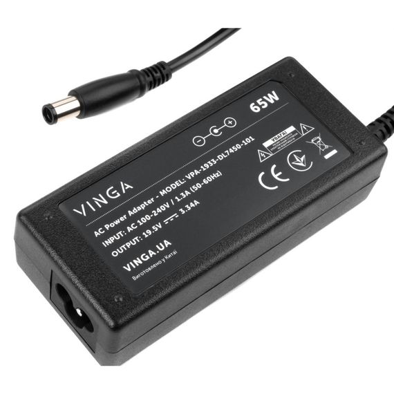 Блок живлення до ноутбуку Vinga DELL 65W 19.5V 3.34A 7.4*5.0 (VPA-1933-DL7450-101) | Зображення 1