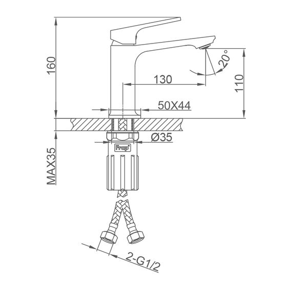Змішувач для умивальника Frap F1086-9 | Зображення 1