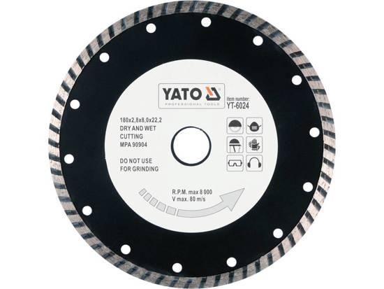 Диск алмазний турбо TURBO Ø-180x8,0x22,2мм H-2,8мм YATO YT-6023
