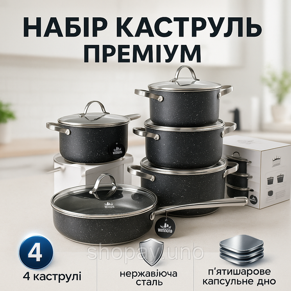 Набор кастрюль с прочным антипригарным покрытием, Набор посуды кастрюли, Модные наборы посуды JI-84