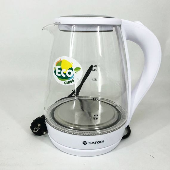 Електрочайник Satori SGK-4105-WT 1.8 л 1500 Вт, стильний електричний чайник, чайники з підсвічуванням | Зображення 2