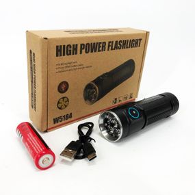 Ручной фонарик W5184-6XHP360, Супер яркий фонарик, Супермощный поисковый ручной фонарь тактический