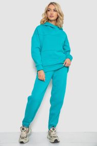Спортивный костюм женский на флисе  -уценка, цвет бирюзовый, 247R10765-U-42