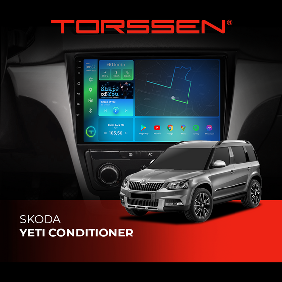 Штатна магнітола Torssen Skoda Yeti Conditioner NF10 Carplay