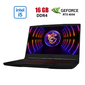 Ігровий ноутбук MSI GF63 Thin 12VE-065NEU / 15.6" (1920x1080) IPS / Intel Core i5-12450H (8 (12) ядер по 3.3 - 4.4 GHz) / 16 GB DDR4 / 1000 GB SSD / nVidia GeForce RTX 4050, 6 GB GDDR6, 96-bit / WebCam б/в